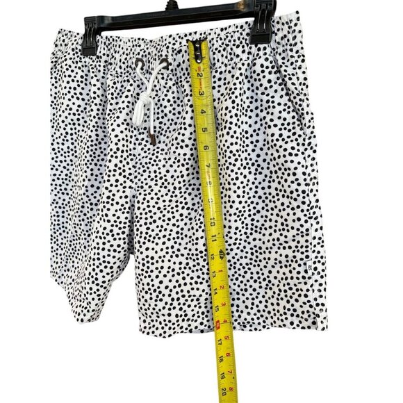 Mens BB Polka Dot Swim Shorts XL White & Black Elastic Waist With Drawstring - Picture 4 of 6
